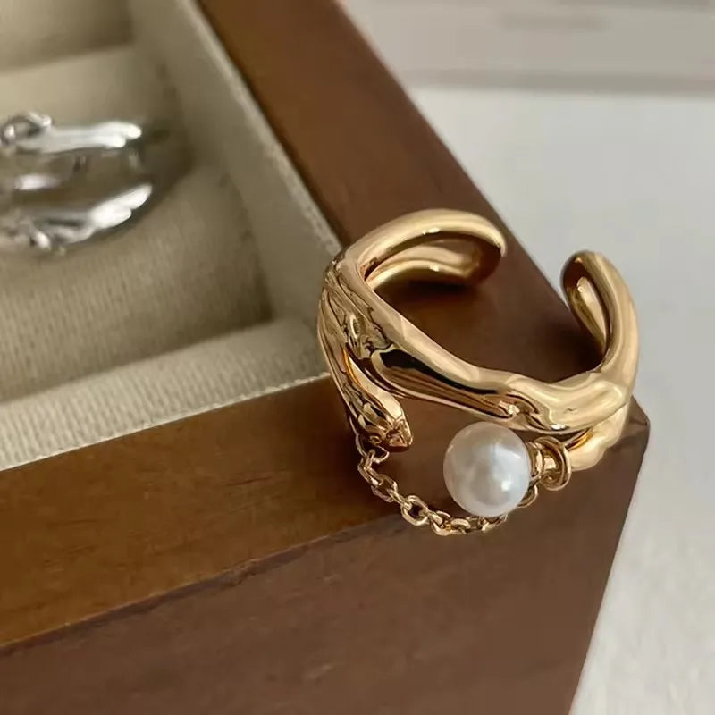 PANJBJ Real 925 Sterling Silver Retro Round Ring | Vintage Fine Jewelry for Women
