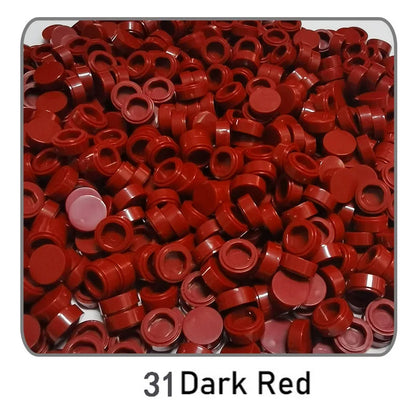 1000Pcs Tile 1x1 Round Building Blocks | 52 Color DIY Educational Creative Toy Set