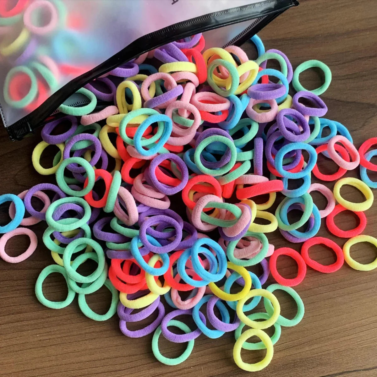 50/100-Pack Colorful Nylon Hair Bands for Kids - Elastic Scrunchie Hair Ties & Ponytail Holders for Girls