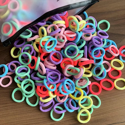 50/100-Pack Colorful Nylon Hair Bands for Kids - Elastic Scrunchie Hair Ties & Ponytail Holders for Girls