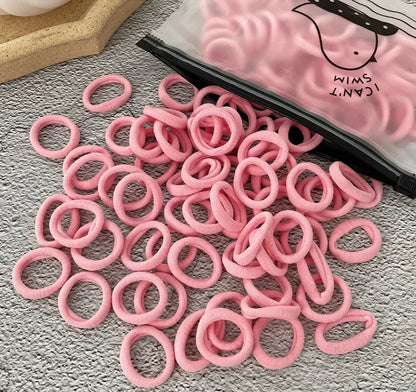 50/100-Pack Colorful Nylon Hair Bands for Kids - Elastic Scrunchie Hair Ties & Ponytail Holders for Girls