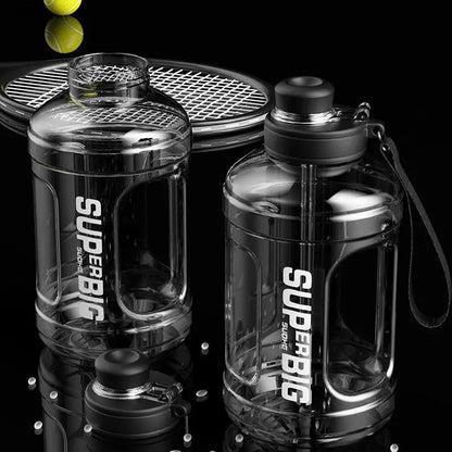 Large Capacity Sports Water Bottle with Straw | Leakproof Plastic Drinking Bottle for Outdoor Travel and Gym