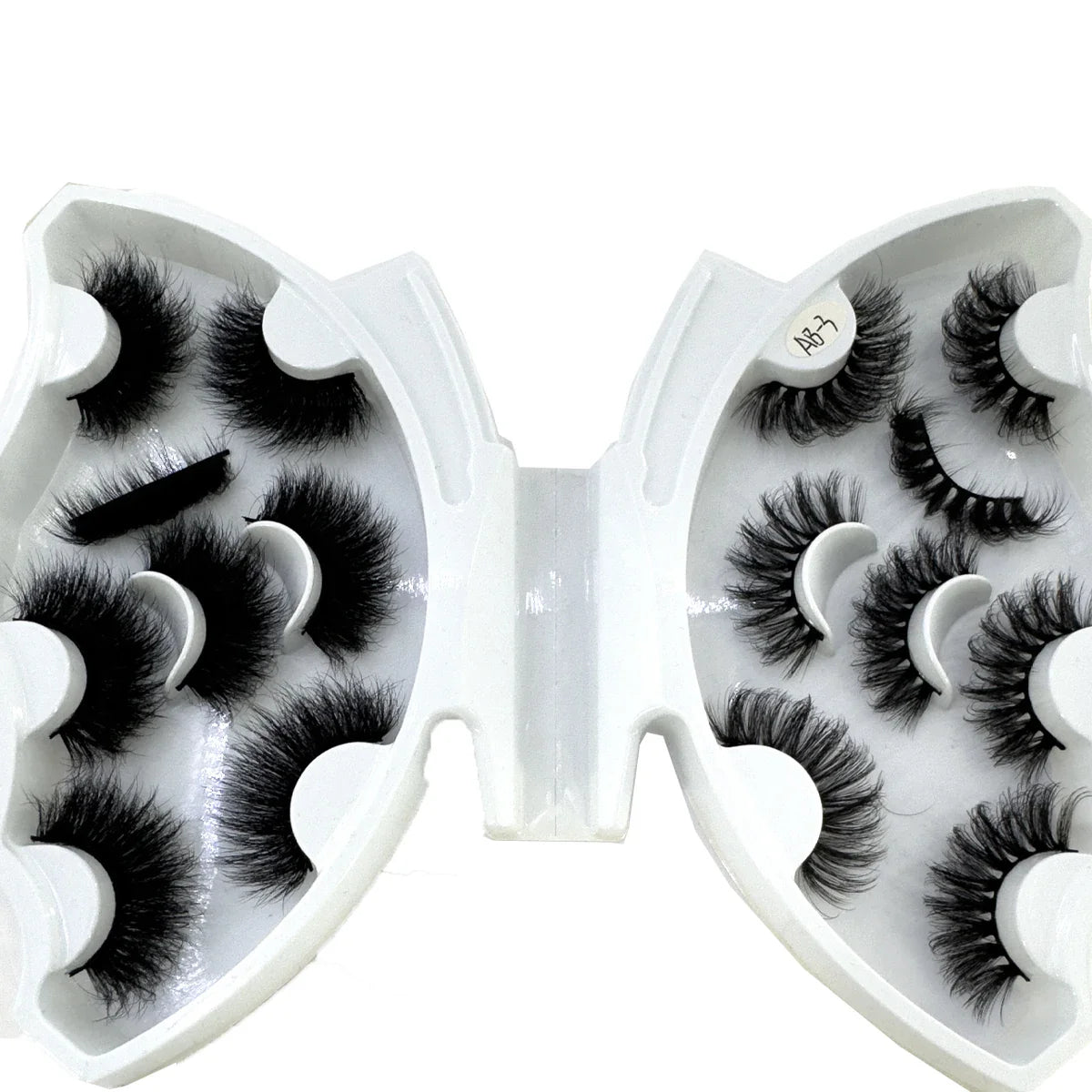 5-8 Pairs Natural Russian Striped Mink Lashes | 3D Volume Wavy False Eyelash Extensions