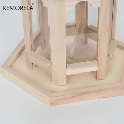 KEMORELA Wooden Bird Feeder House 1PCS Outdoor Decorative Weaved Hanging Birdhouses Pet Bedroom Cage Water Feeding System