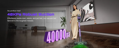 Cordless Handheld Vacuum Cleaner,55KPA,Touch Screen,Smart Dust Sensor,Auto Speed Control for Home Bed/Carpet/Pet Hair/Hard Floor