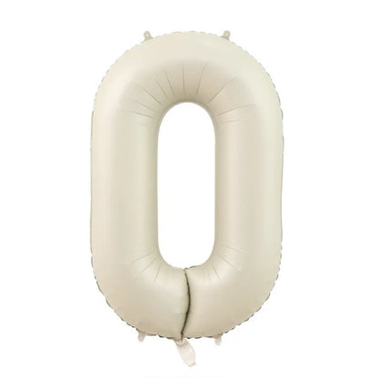 Cream Foil Number Balloons 1-9 Set | Large Digital Birthday Party Decor