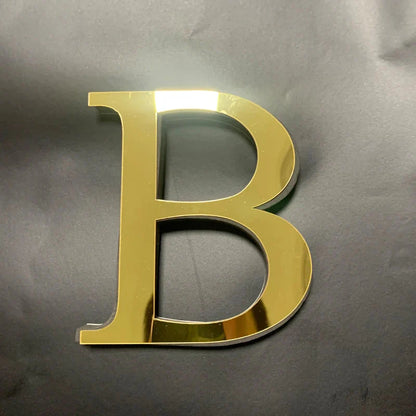 Gold Mirror 3D Letter Wall Stickers – Acrylic Peel & Stick Decor