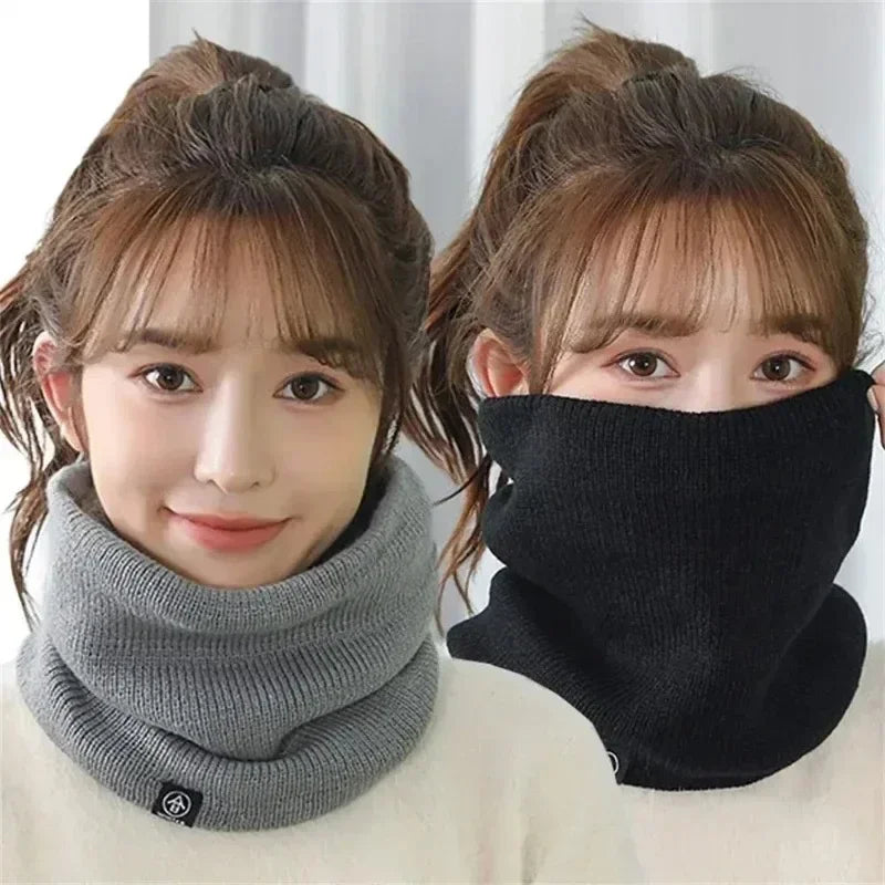 Knitted Neck Gaiter – Thick Fleece-Lined Winter Neck Warmer & Face Cover for Women & Men, Cold-Proof Sports Scarf for Running, Skating, Hiking