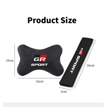 For GR Sport Gazoo Racing Yaris 86  Hilux Supra Car Headrest Neck Support Seat Soft Neck Pillow Auto Accessories