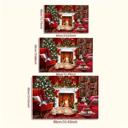 VIKAMA Christmas carpet soft doormat Christmas tree romantic floor mat living room carpet Rug For Bedroom Welcome Mat Outdoor