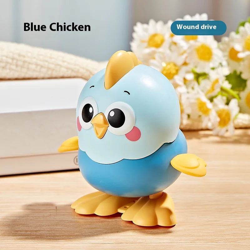Clockwork Chick Toy on Chain | Wind-Up Crawling Chicken for Baby