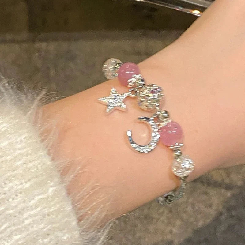 Crystal Butterfly Pendant Bracelet | Colorful Glass Bead Jewelry for Women