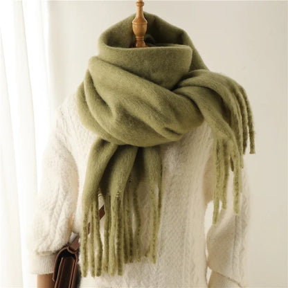 Women's Cashmere-Feel Long Tassel Scarf Shawl - Pashmina Blanket Wrap 94 in (240 cm) Thick Soft Winter Wrap