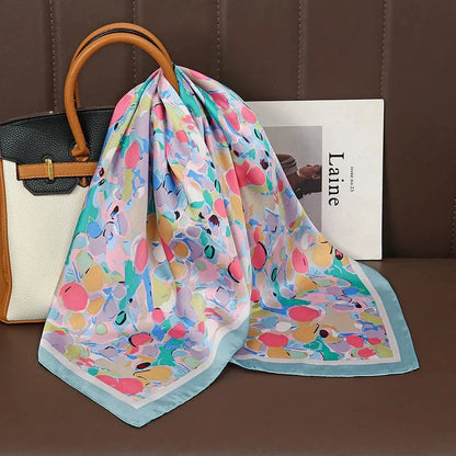 Luxury Satin Silk Square Scarf – Shawl, Hijab & Fashion Wrap 2023