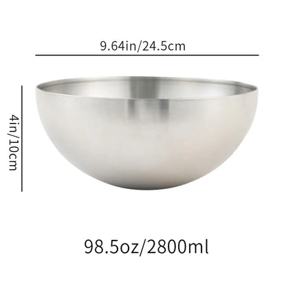 17-25cm Stainless Steel Gold And Silver Salad Bowl Rice Noodles Lamian Noodles Bowl Kitchen Tableware Food Container