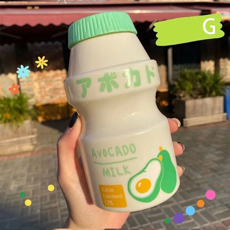 480ml Plastic Cute Yogurt Water Bottle | Yakult Shape Kawaii Milk Carton Shaker