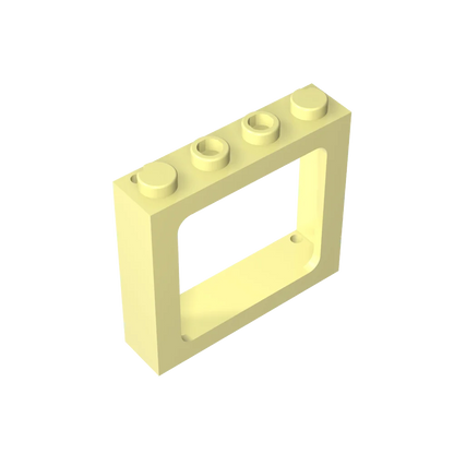 Gobricks Window 1 x 4 x 3 Train with Shutter Holes and Solid Studs on Ends | Compatible Building Block