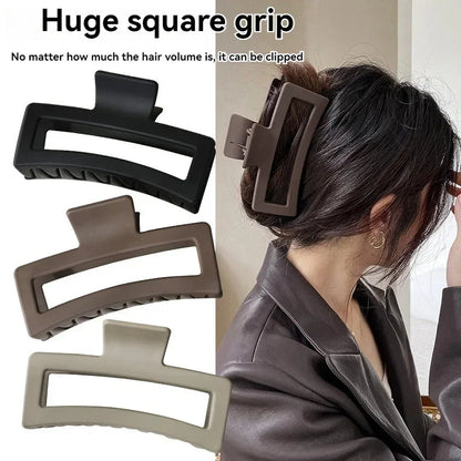 4-Pack Extra-Large Shark Jaw Hair Claw Clips - Non-Slip Hold for Thick Hair, Solid Color Hair Accessories