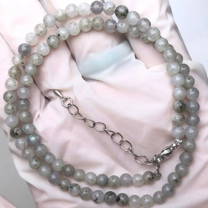 Natural Stone Bead Adjustable Necklace | Agate Opal Tigers Eye Quartz Crystal Jewelry