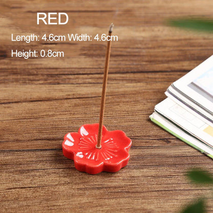 Ceramic Cherry Blossom Incense Holder | Aromatherapy Burner for Home & Office
