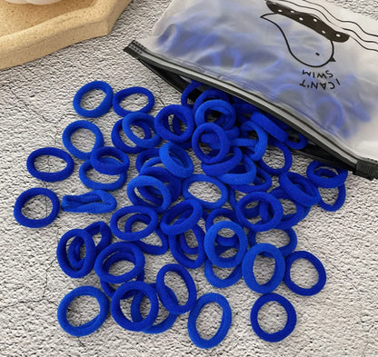 50/100-Pack Colorful Nylon Hair Bands for Kids - Elastic Scrunchie Hair Ties & Ponytail Holders for Girls