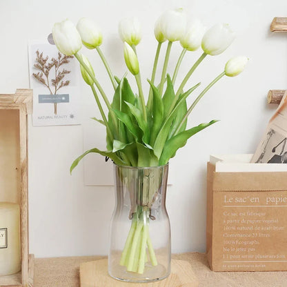 1PCHigh Quality Silicone Real Touch Five-headed Tulip Bouquet Wedding Home Decoration Indoor Artificial Flower Plant Living Room