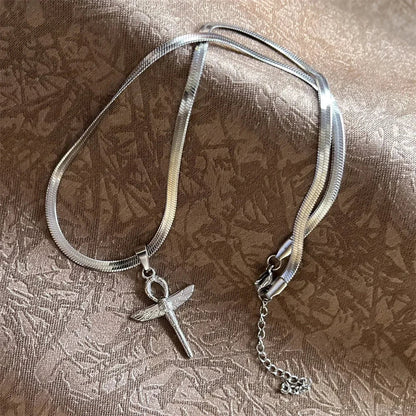 Stainless Steel Jesus Cross Necklace | Christian Pendant Jewelry for Men and Women