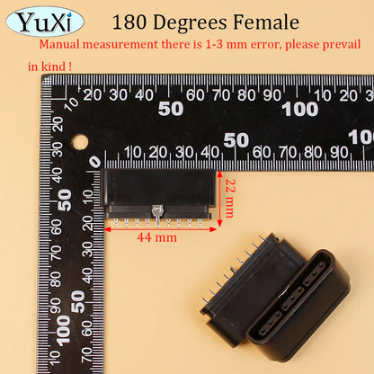 90 180 Degree Interface Female Socket 9 Pin Slot Connector | Replacement Part for PlayStation 2 Console