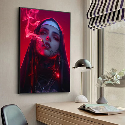 A-Anime Nun Poster HD Posters Home Room Bar Cafe Decor Art Wall Painting Picture