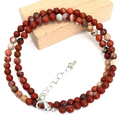 4mm Natural Stone Choker Necklace | Bohemian Crystal Collar Jewelry for Women