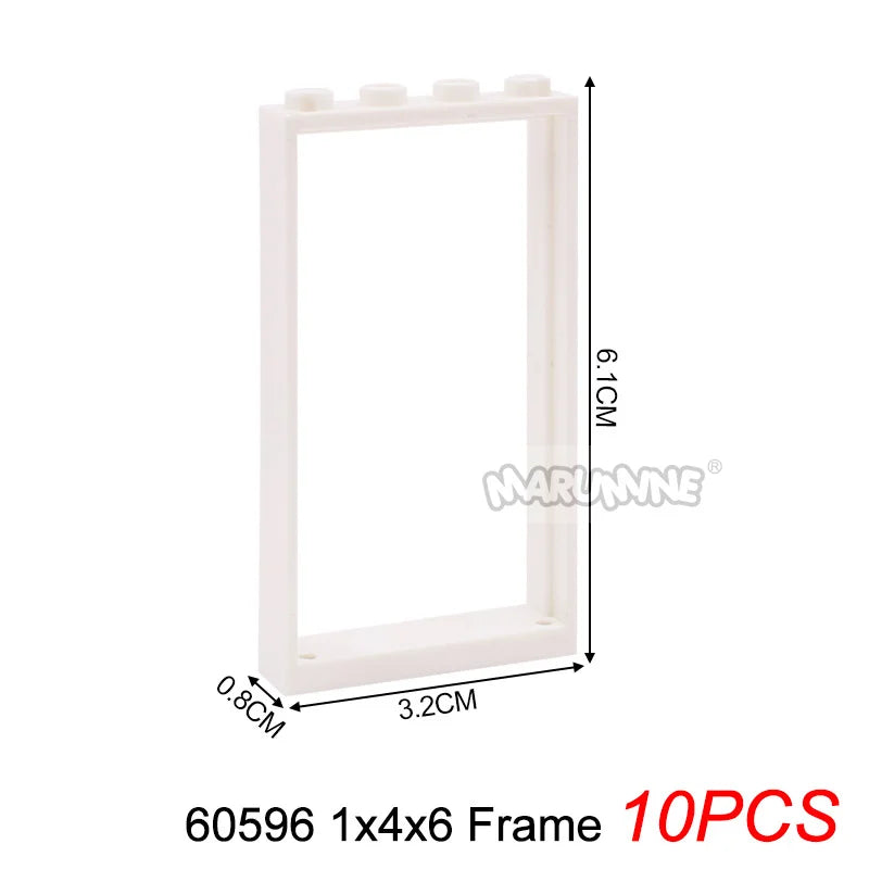 Marumine Window and Door Building Blocks | Compatible City House Parts Set