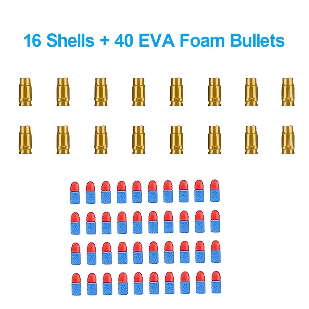 80 Shells and 100 Soft EVA Bullets for Toy Gun Glock Colt 1911 | Shooting Game Refill Kit