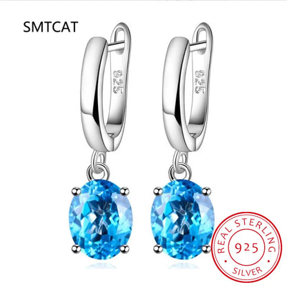 Square Gemstone Stud Earrings Set | 925 Sterling Silver Multi-Color Birthstone Earrings