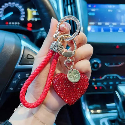 Leather Love Key Chain | Heart-Shaped Car Bag Pendant