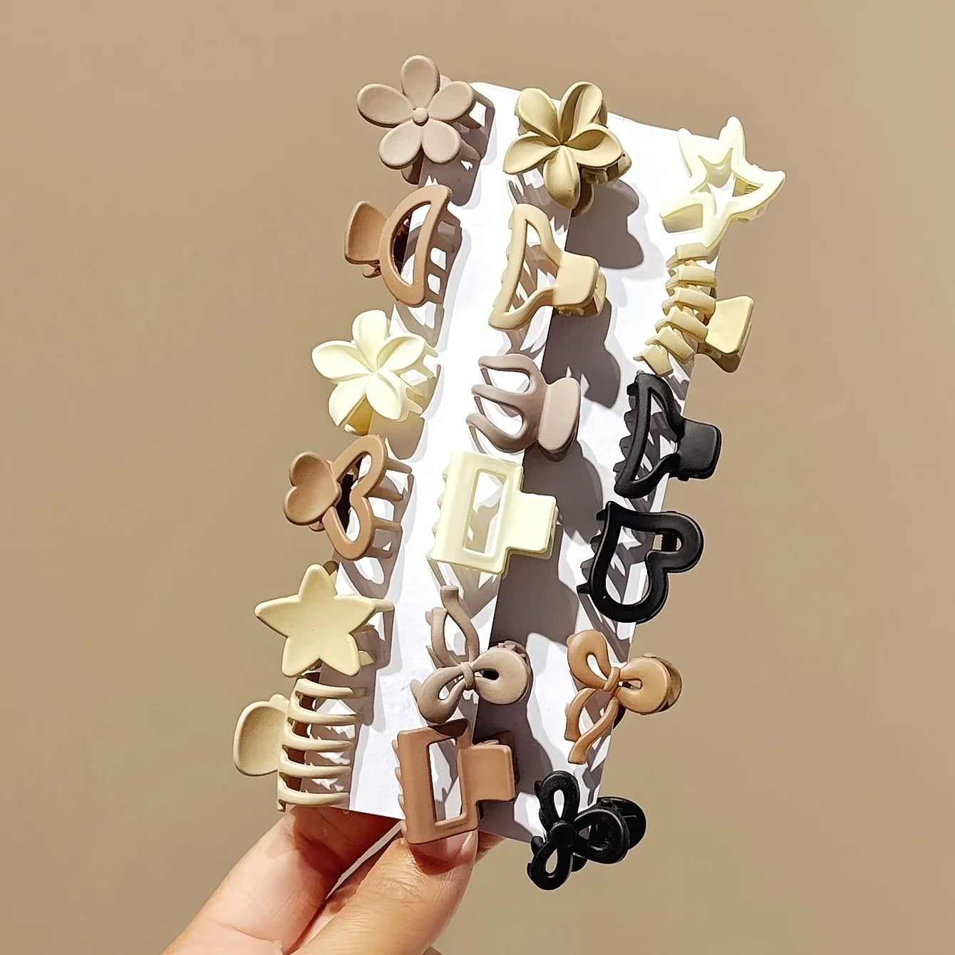Mini Hair Claw Clips for Girls — Beige 5/10/20/30-Pack, Small 0.97in (2.5cm)