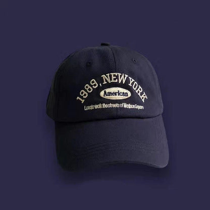 Korean Retro Embroidered Letter Baseball Cap - Unisex Casual Sun Protection Hat
