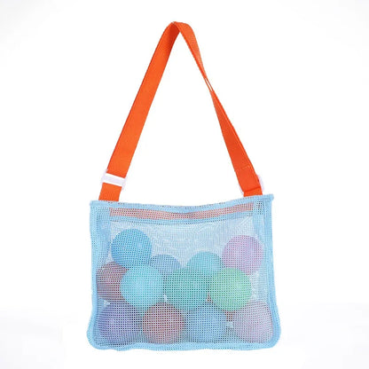 Beach Toy Mesh Bag Kids Shell Storage Bag Beach Toy Seashell Bag Mesh Pool Bags Sand Toys Swimming Accessories for Boy and Girls