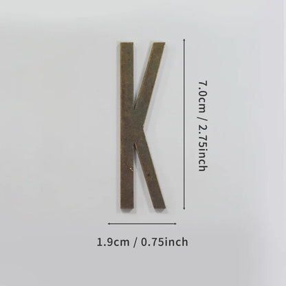 Bronze Self Adhesive House Number Metal English Alphabet Letters for Apartment Room Door Plate Table Mailbox Number Stickers 7cm