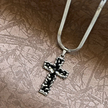 Stainless Steel Jesus Cross Necklace | Christian Pendant Jewelry for Men and Women