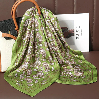 Luxury Satin Silk Square Scarf – Shawl, Hijab & Fashion Wrap 2023