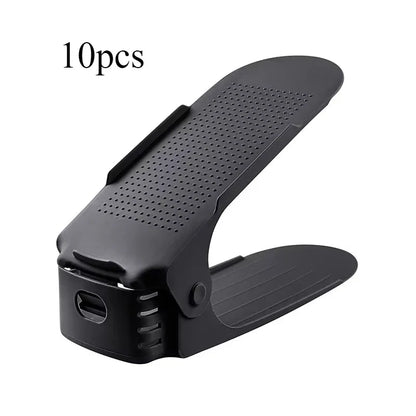 5/10Pcs Adjustable Shoe Stacker Shoe Slots Organizer Shoe Slots Space Saver Double Deck Shoe Rack Holder For Closet Organization