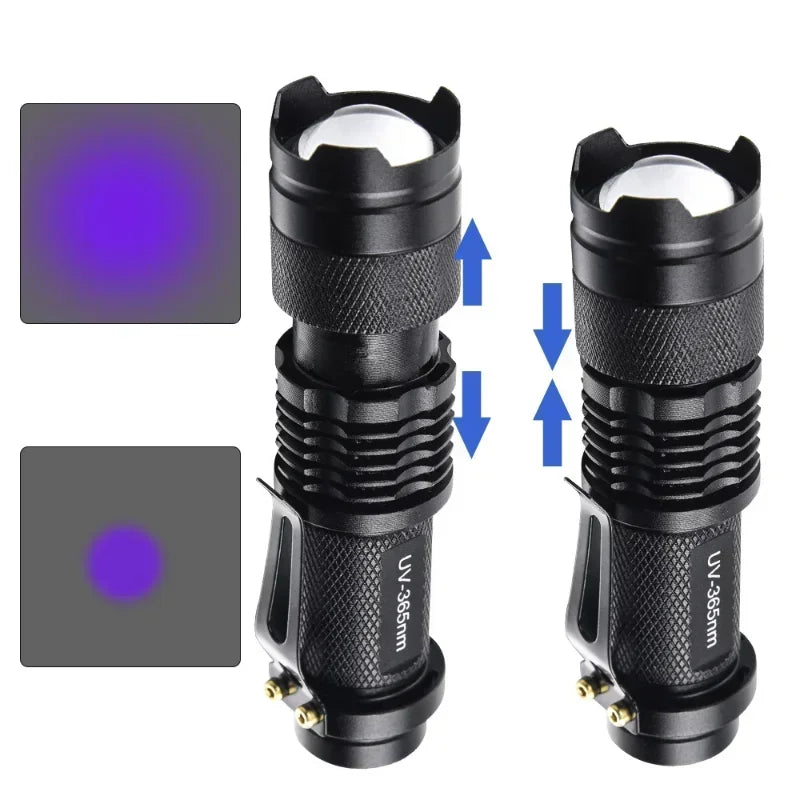 Portable UV Flashlight 365-395nm | Black Light Ultraviolet Torch for Pet Urine Detection