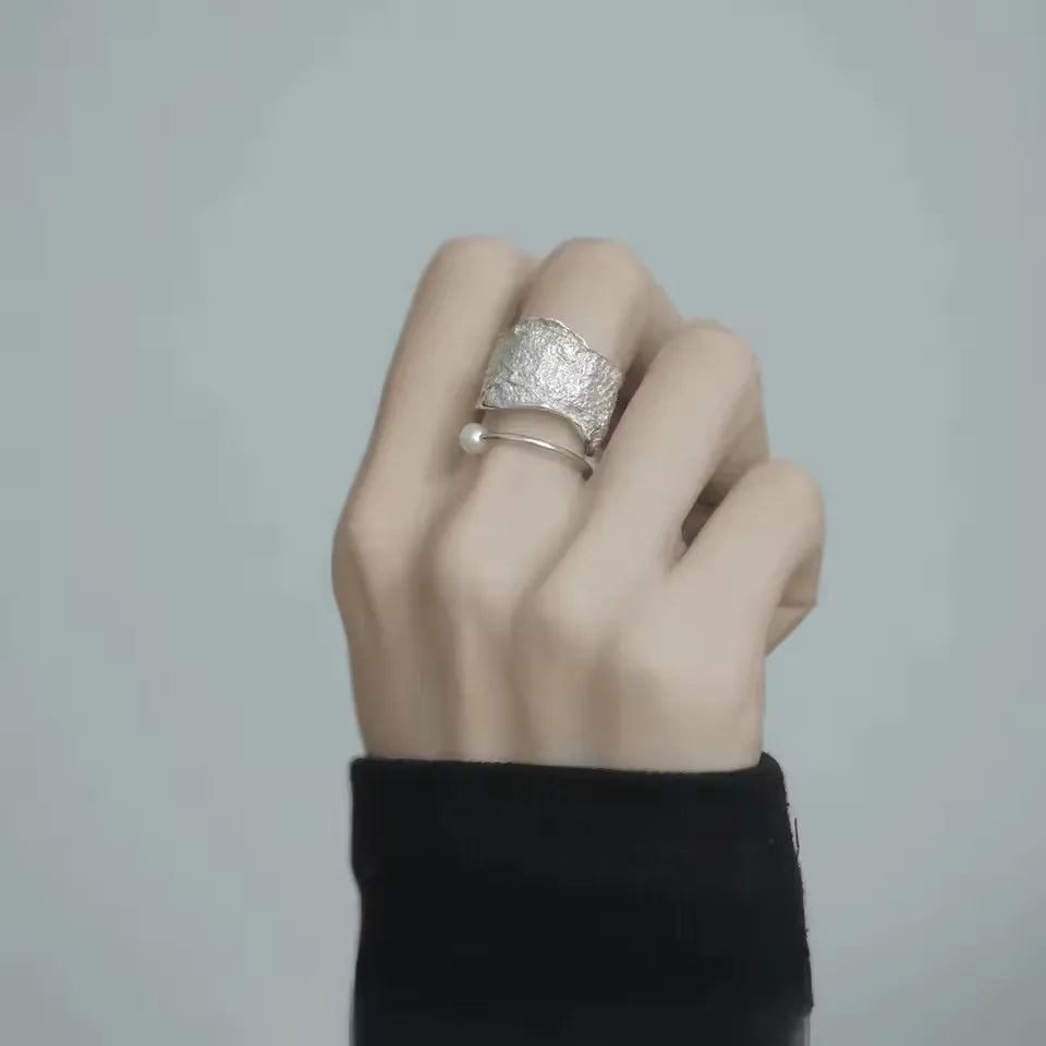 VENTFILLE 925 Sterling Silver Adjustable Rings | Vintage Hip Hop Couples Jewelry