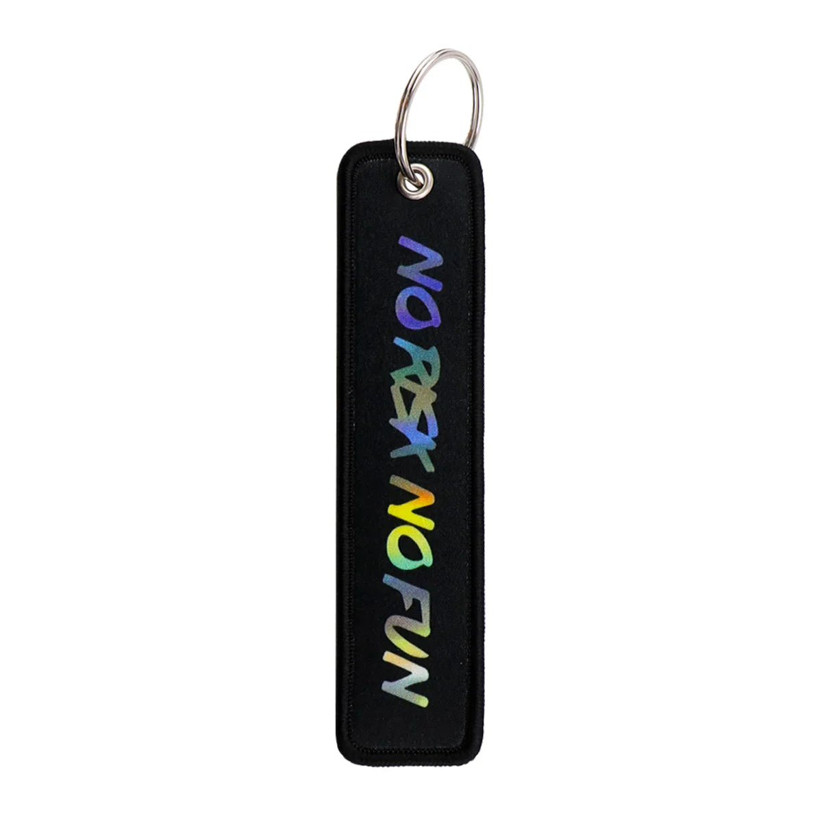 No Risk No Fun Embroidery Keychain | Motorcycle Key Fob Gift