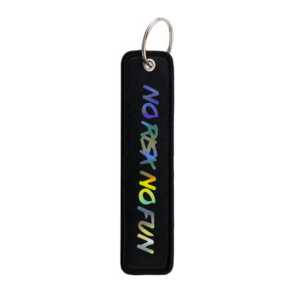 No Risk No Fun Embroidery Keychain | Motorcycle Key Fob Gift