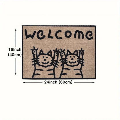 VIKAMA Simple Cat Carpet Stain-Resistant Doormat Welcome Mat Kitchen Rug Living Room Carpet Rug For Bedroom Home Decoration