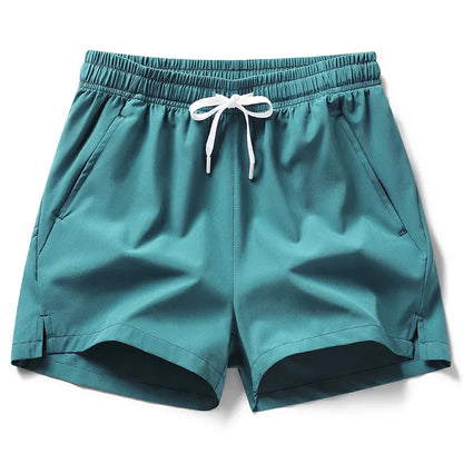 Unisex Lightweight Running Shorts with Zipper Pockets - Quick-Dry Athletic and Beach Shorts
