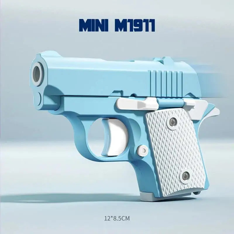 3D Printed Gravity Fidget Stress Relief Mini Pistol Toy | Manual Burst Decompression Toy for Adults and Kids
