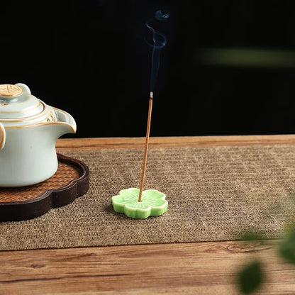 Ceramic Cherry Blossom Incense Holder | Aromatherapy Burner for Home & Office