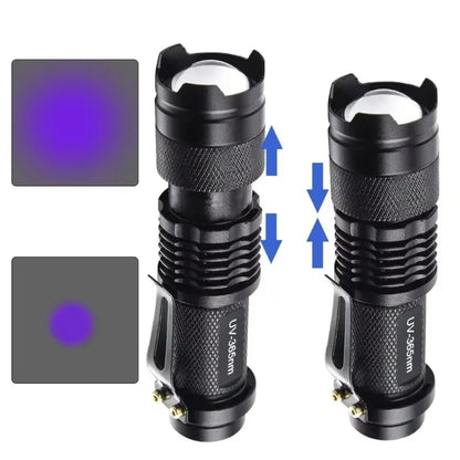 UV LED Flashlight Portable Blacklight | 365/395nm Wavelength for Pet Urine, Scorpion Detection & Hygiene